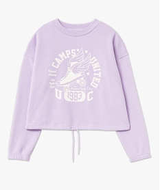 sweat loose en molleton chaud imprime femme - camps united violetJ121001_4