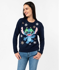 GEMO Sweat de Noël avec motif Stitch femme - Disney Bleu