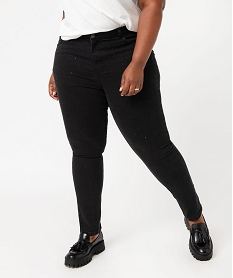 GEMO Jean Slim avec strass femme grande taille Noir