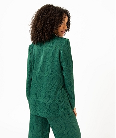 veste blazer femme imprimee en matiere satinee vert vestesJ132901_3