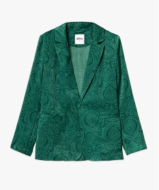 veste blazer femme imprimee en matiere satinee vert vestesJ132901_4