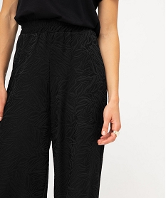 pantalon en maille texturee coupe ample avec taille elastique femme noir pantalonsJ152501_2
