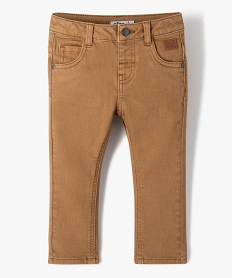 pantalon slim en toile extensible bebe garcon brun pantalonsJ192201_1