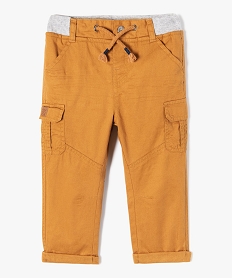 pantalon coupe cargo double avec taille elastique bebe garcon brunJ192301_1
