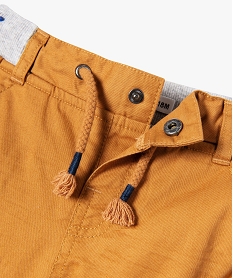 pantalon coupe cargo double avec taille elastique bebe garcon brunJ192301_2