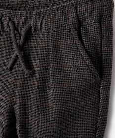 pantalon carotte a motif pied-de-poule bebe garcon gris pantalonsJ192501_3