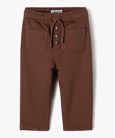 pantalon loose a poches plaquees bebe garcon brun pantalonsJ192601_1