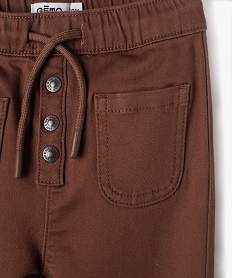 pantalon loose a poches plaquees bebe garcon brun pantalonsJ192601_2
