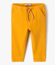 pantalon extensible bebe garcon jaune pantalonsJ192901_1