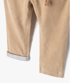 pantalon bebe garcon en velours double jersey brun pantalonsJ193101_3