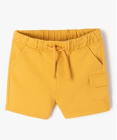 bermuda en maille souple a poche cargo bebe garcon jaune shortsJ196701_1