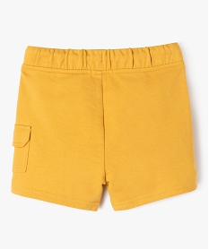 bermuda en maille souple a poche cargo bebe garcon jaune shortsJ196701_3