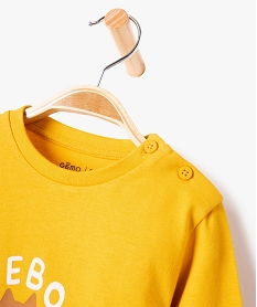 tee-shirt imprime a manches longues en coton bebe garcon jauneJ204401_2