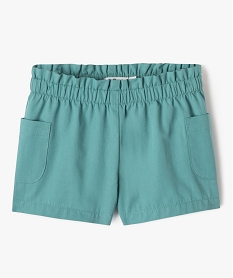 GEMO Short en toile à taille élastiquée et poches plaquées bébé fille bleu standard