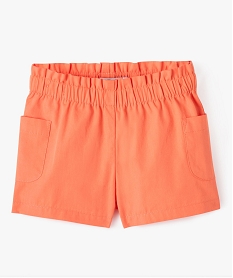 GEMO Short en toile à taille élastiquée et poches plaquées bébé fille orange standard