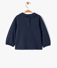 tee-shirt manches longues a col claudine bebe fille - lulucastagnette bleu tee-shirts manches longuesJ222201_3