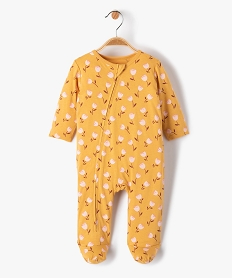 GEMO Pyjama bébé en coton à zip ventral et motif fleuri Jaune