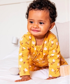pyjama en jersey molletonne avec zip ventral bebe jaune pyjamas et dors bienJ227901_1