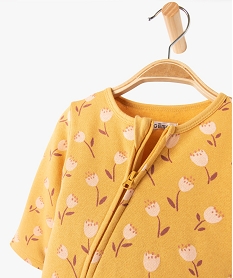 pyjama en jersey molletonne avec zip ventral bebe jauneJ227901_3