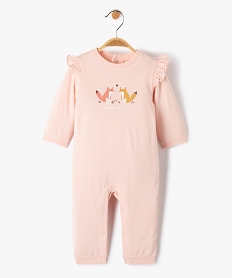 GEMO Combinaison bébé en jersey à épaules volantées et motif renards rose standard