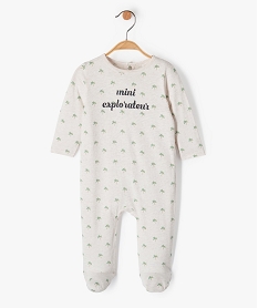 GEMO Pyjama bébé garçon avec motifs palmiers et inscription Beige