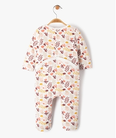 pyjama bebe a pont-dos en jersey molletonne imprime beigeJ236601_3