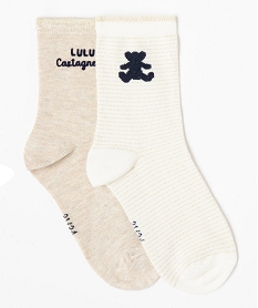 GEMO Chaussettes pailletées fille (lot de 2) - LuluCastagnette orange chine