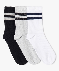 GEMO Chaussettes de sport à tige haute enfant (lot de 3) noir standard