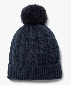 GEMO Bonnet en maille torsadée avec pompon bébé garçon bleu standard