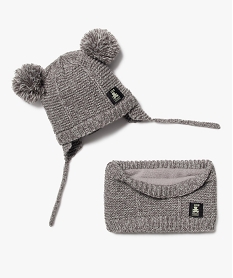 GEMO Ensemble hiver 2 pièces bébé bonnet et écharpe - LuluCastagnette Gris