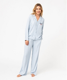 pyjama a rayures femme - lulucastagnette bleu pyjamas ensembles vestesJ289701_1