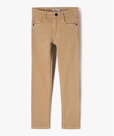 pantalon uni extensible coupe slim garcon beigeJ313001_2