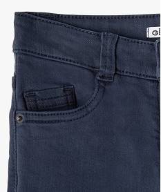 pantalon uni extensible coupe slim garcon bleuJ313101_3