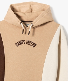 sweat a capuche tricolore brode garcon - camps united beige sweatsJ331201_2