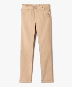 GEMO Pantalon chino en coton à revers garçon Beige