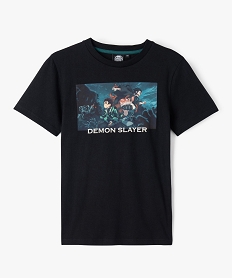 tee-shirt manches courtes imprime garcon - demon slayer noirJ340401_2