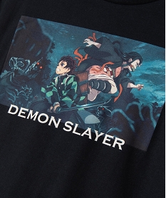 tee-shirt manches courtes imprime garcon - demon slayer noirJ340401_3