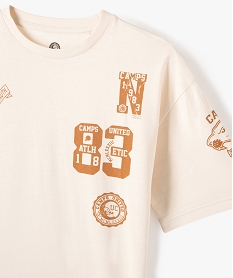 tee-shirt a manches courtes avec motifs contrastants garcon - camps united beigeJ344401_3