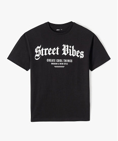 GEMO Tee-shirt à manches courtes avec inscription streetwear garçon Noir