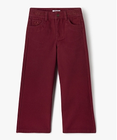 pantalon ample en toile denim coloree fille rouge pantalonsJ357201_1
