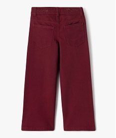 pantalon ample en toile denim coloree fille rouge pantalonsJ357201_3