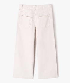 pantalon large en toile denim coloree fille beige pantalonsJ357401_4