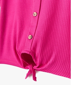 tee-shirt a manches courtes avec boutons fantaisie et bas noue fille rose tee-shirtsJ370101_2