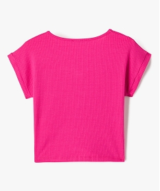 tee-shirt a manches courtes avec boutons fantaisie et bas noue fille rose tee-shirtsJ370101_3
