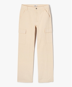 GEMO Pantalon ample avec poches à rabat sur les cuisses fille Beige