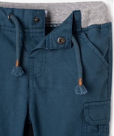 pantalon coupe cargo double avec taille elastique bebe garcon bleu pantalonsJ398501_2