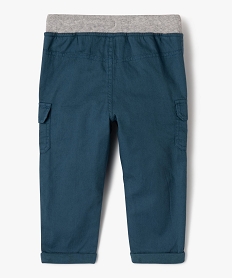 pantalon coupe cargo double avec taille elastique bebe garcon bleu pantalonsJ398501_3