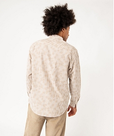 chemise manches longues rayee a motif fleuri homme imprime chemise manches longuesJ400601_3