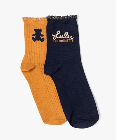 GEMO Chaussettes avec tige mi-haute fille (lot de 2) - LuluCastagnette Bleu