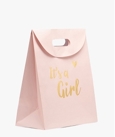 sac cadeau bebe fille avec inscription scintillante rose standardJ428501_1
